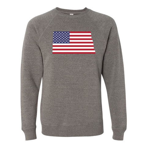 North Dakota USA Flag Crewneck Sweatshirt