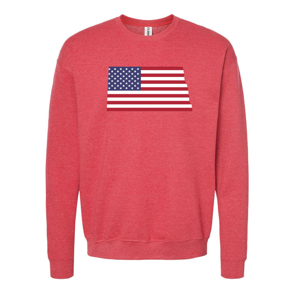 North Dakota USA Flag Crewneck Sweatshirt
