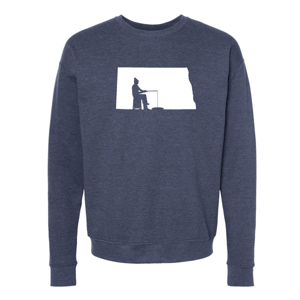 North Dakota Ice Fishing Crewneck Sweatshirt