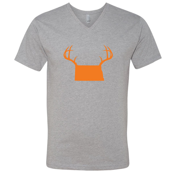 Antlers North Dakota V-Neck T-Shirt