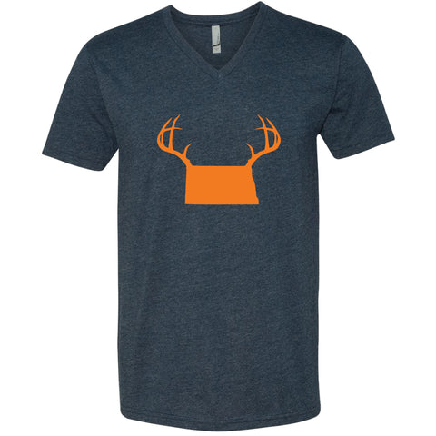 Antlers North Dakota V-Neck T-Shirt