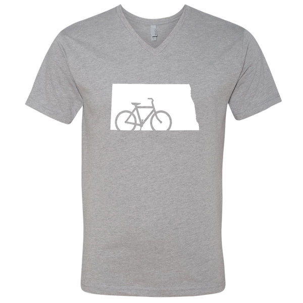 Bike North Dakota V-Neck T-Shirt