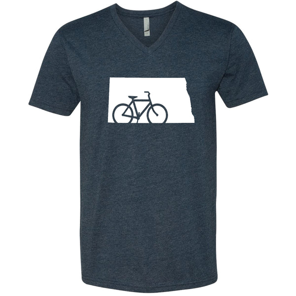 Bike North Dakota V-Neck T-Shirt