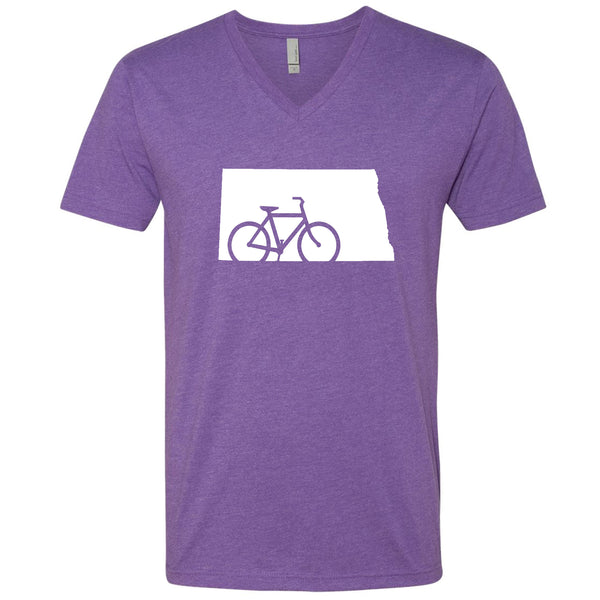 Bike North Dakota V-Neck T-Shirt