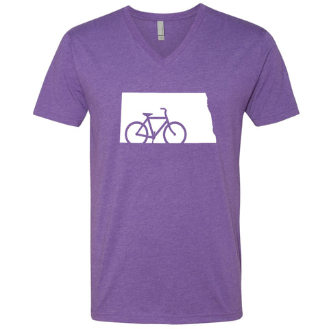 Bike North Dakota V-Neck T-Shirt