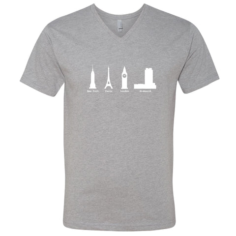 Bismarck Skyscraper North Dakota V-Neck T-Shirt