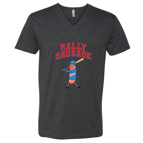 Rally Sausage North Dakota V-Neck T-Shirt