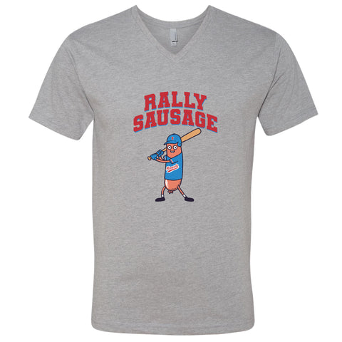 Rally Sausage North Dakota V-Neck T-Shirt