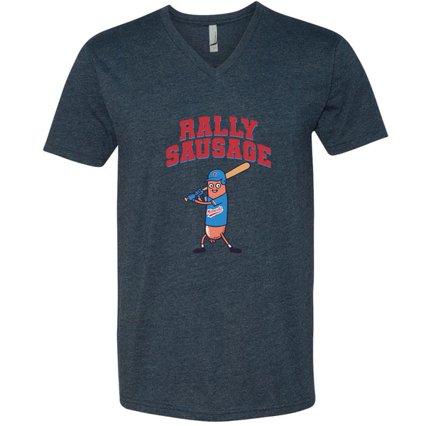 Rally Sausage North Dakota V-Neck T-Shirt