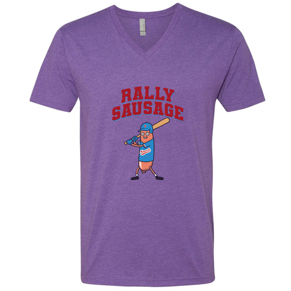 Rally Sausage North Dakota V-Neck T-Shirt