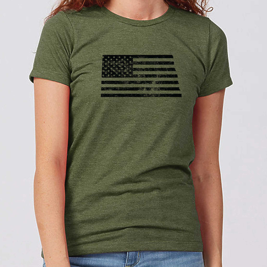 Stars & Stripes North Dakota T-Shirt - Women's Fitted