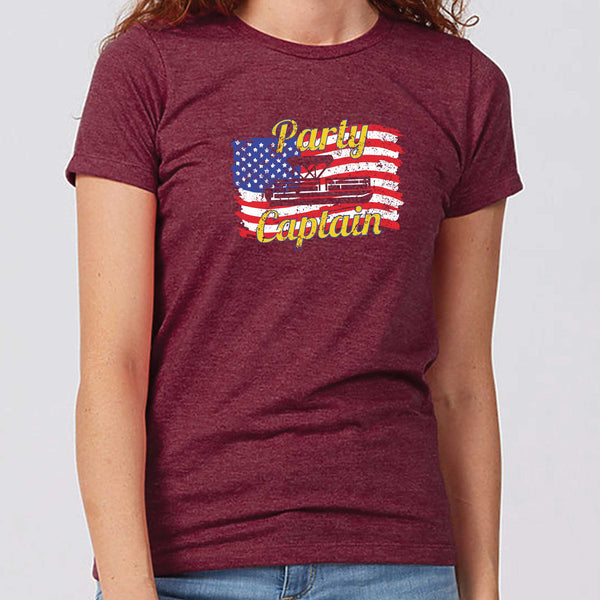Fourth of July Party Captain North Dakota T-Shirt - Women's Fitted