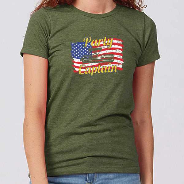 Fourth of July Party Captain North Dakota T-Shirt - Women's Fitted