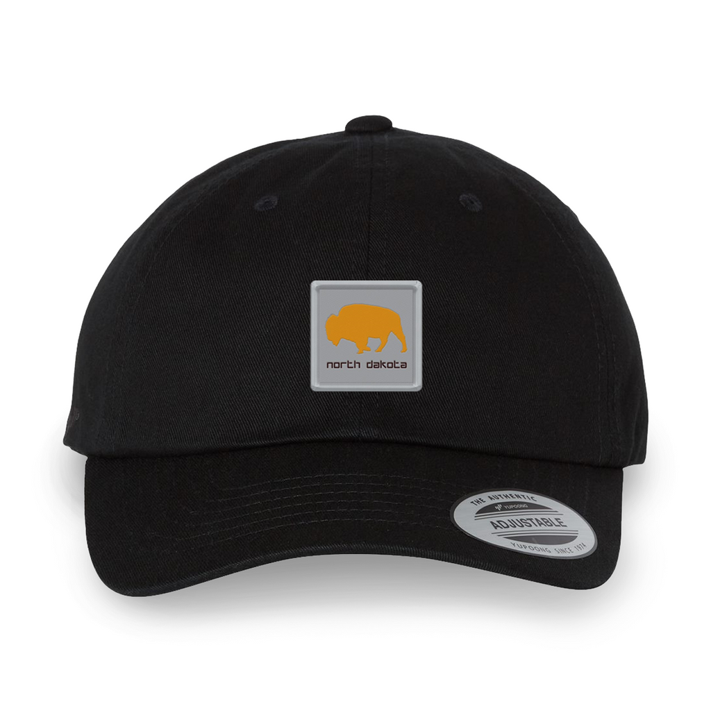 Black North Dakota Bison Workwear Patch Dad’s Hat