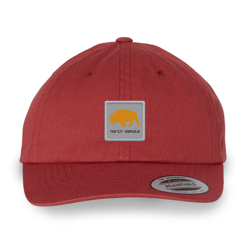 Red North Dakota Bison Workwear Patch Dad’s Hat