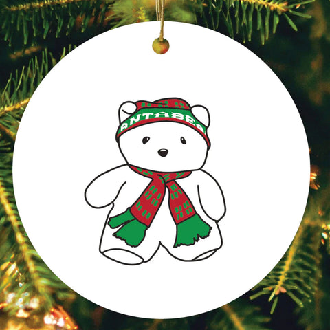 White Santa Bear Ornament