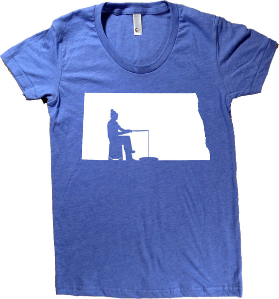 North Dakota Ice Fishing T-Shirt - Women's Fitted