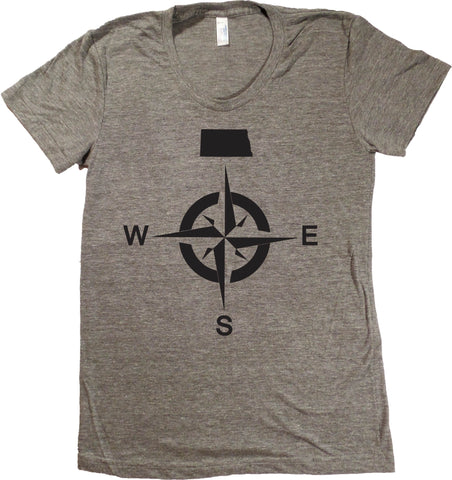 North Dakota Compass T-Shirt - Women's Fitted