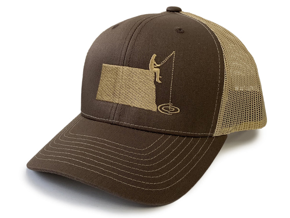 North Dakota Fishing Snapback Hat - Brown/Khaki – Wheatheadz