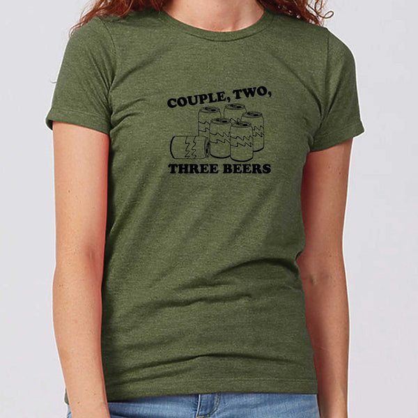 Couple, Two, Three Beers North Dakota T-Shirt - Women's Fitted