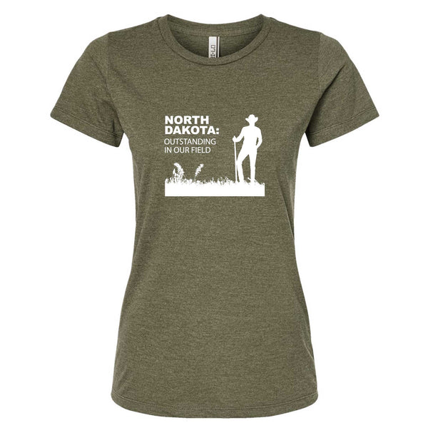 Outstanding in Our Field North Dakota T-Shirt - Women's Fitted