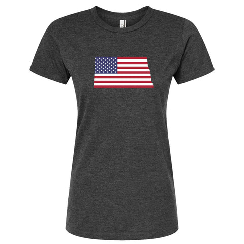 North Dakota USA Flag T-Shirt - Women's Fitted
